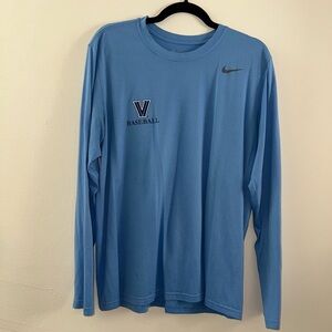 Nike Villanova Baseball Blue Long Sleeve Dri-Fit Men's Shirt